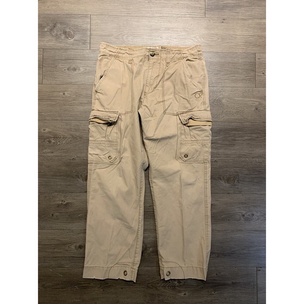 Vintage OP Ocean Pacific Cargo Pants Mens 34x30 Khaki Y2K Baggy 90s Paratrooper